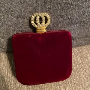 Burgundy clutch